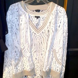 White embroidery 2 pc cardigan